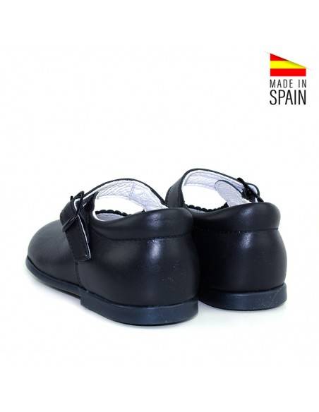 MERCEDITAS DE PIEL PARA NIÑA AZUL MARINO