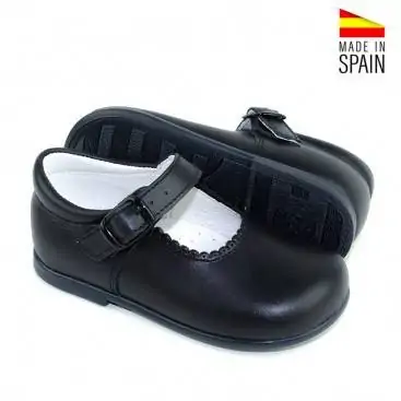 MERCEDITAS DE PIEL PARA NIÑA AZUL MARINO