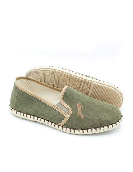 alpargatas verdes hombre verano con suela de esparto y goma flexible
