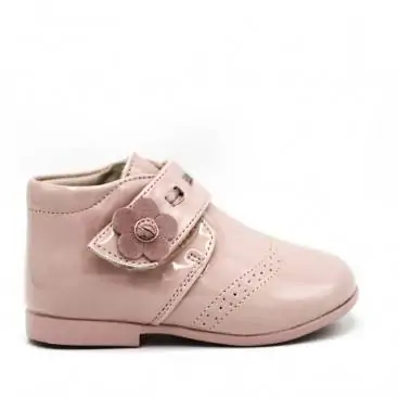 botas niña charol rosas