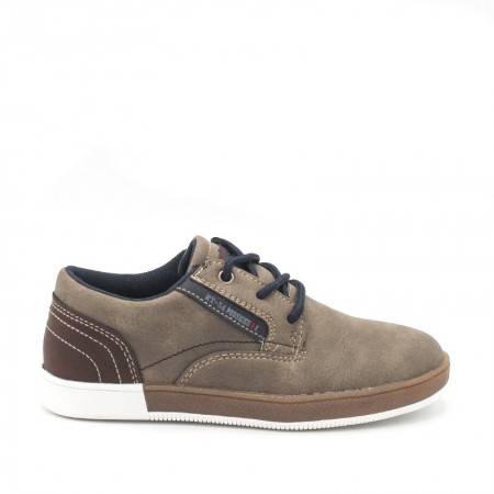 BAMBAS CASUAL DE NIÑO EN COLOR KAKI CON CORDONES PARA VESTIR