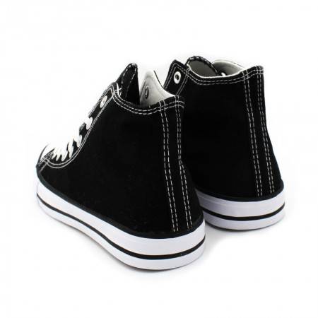 BOTIN DE LONA NEGRO PARA HOMBRE CON CORDONES Y PUNTERA DE GOMA