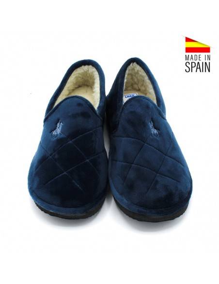 Zapatillas cerradas de casa para hombre en color marino fabricadas en España