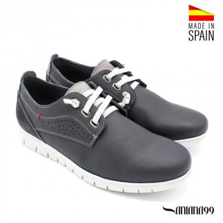 ZAPATOS HOMBRE DE PIEL ESTILO CONFORT EN COLOR AZUL MARINO - SANTANA99