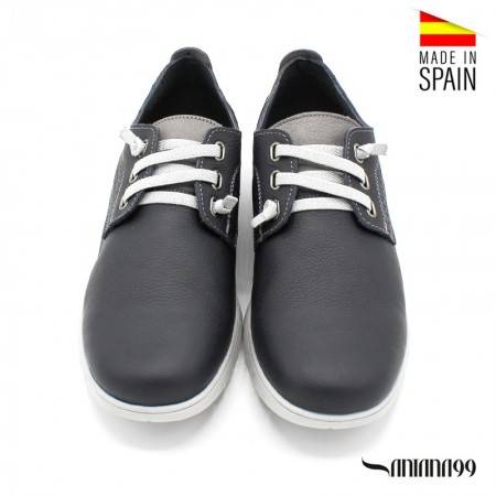 ZAPATOS HOMBRE DE PIEL ESTILO CONFORT EN COLOR AZUL MARINO - SANTANA99