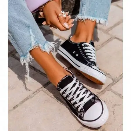 Zapatillas de lona negra y suela Envío 24/48h