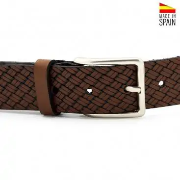 cinturón piel trenzada
