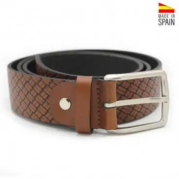 cinturon cuero trenzado