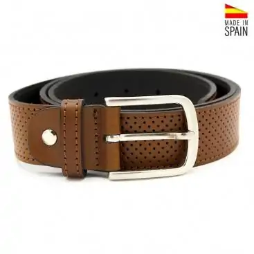 Cinturón hombre piel camel