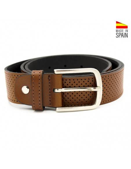 Cinturón hombre piel camel