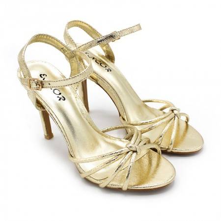 Sandalia de Tacón alto en color Dorado - Sandalias de Vestir 2021 2022