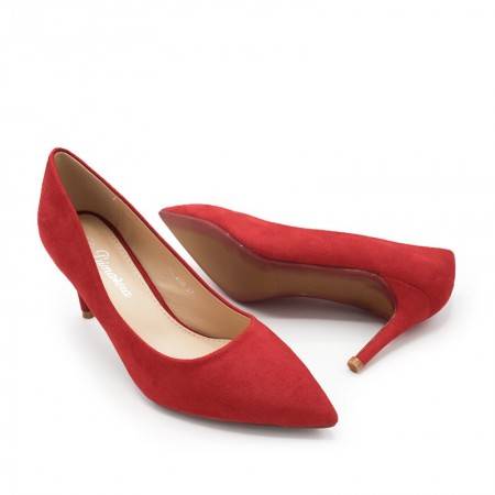 Stiletto Rojo con Tacón Medio - Zapatos con tacón lowcost