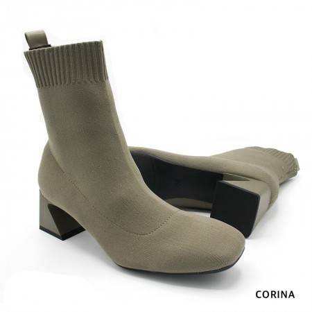 Botín tipo deportivo con efecto calcetín verde-kaki-n – Hangar Zapatos
