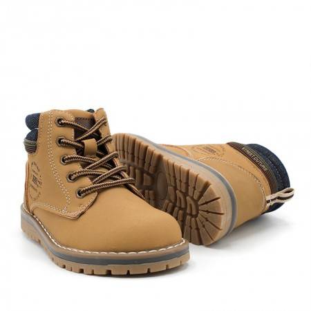 Botas de Niño estilo casual Montaña en color Mostaza con cordones 2021