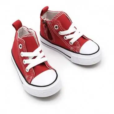 botin lona rojo niña