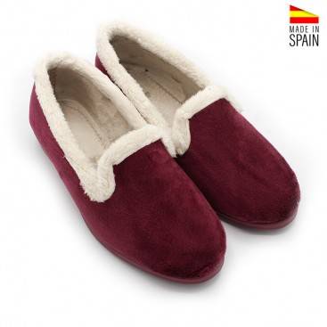 Zapatilla cerrada mujer invierno burdeos
