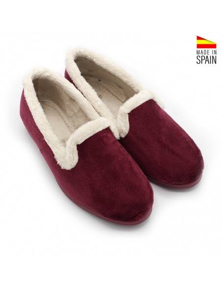 Zapatilla cerrada mujer invierno burdeos