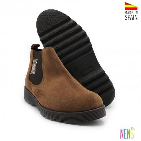 Botín Chelsea de Piel en color Cuero - Made in Spain