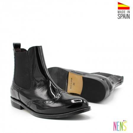 Botas de Charol para Mujer de estilo oxford Negras