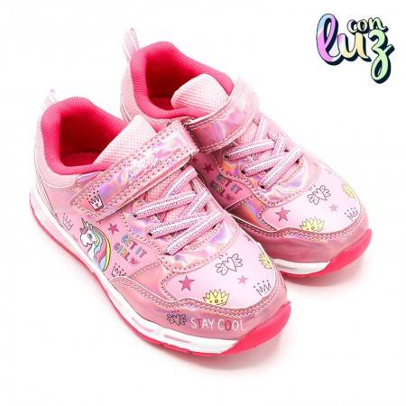 Zapatillas con Luces para niña color Rosa de Unicornios
