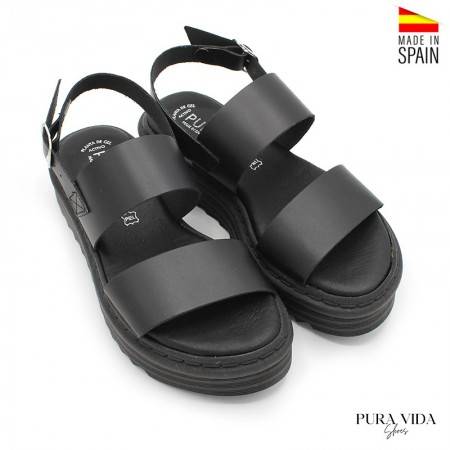 Sandalias de Gel con Plataforma color Negro - PURAVIDA 2022