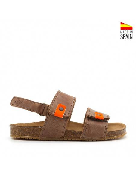 SANDALIA NIÑO PIEL CAMEL