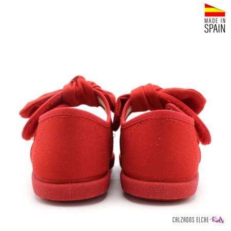Zapatos Zapatos para niña Merceditas Zapatos planos de tela de araña de raso rojo 