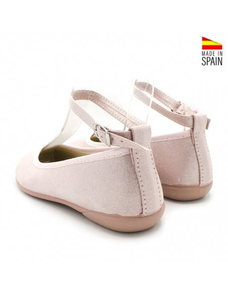 Bailarinas rosas niña con sujeción trasera y suela flexible