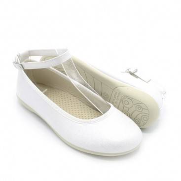Bailarinas blancas niña con interior textil cómodo y transpirable