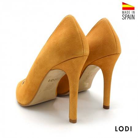 Stiletto tacón alto color Mostaza de Piel - LODI Outlet