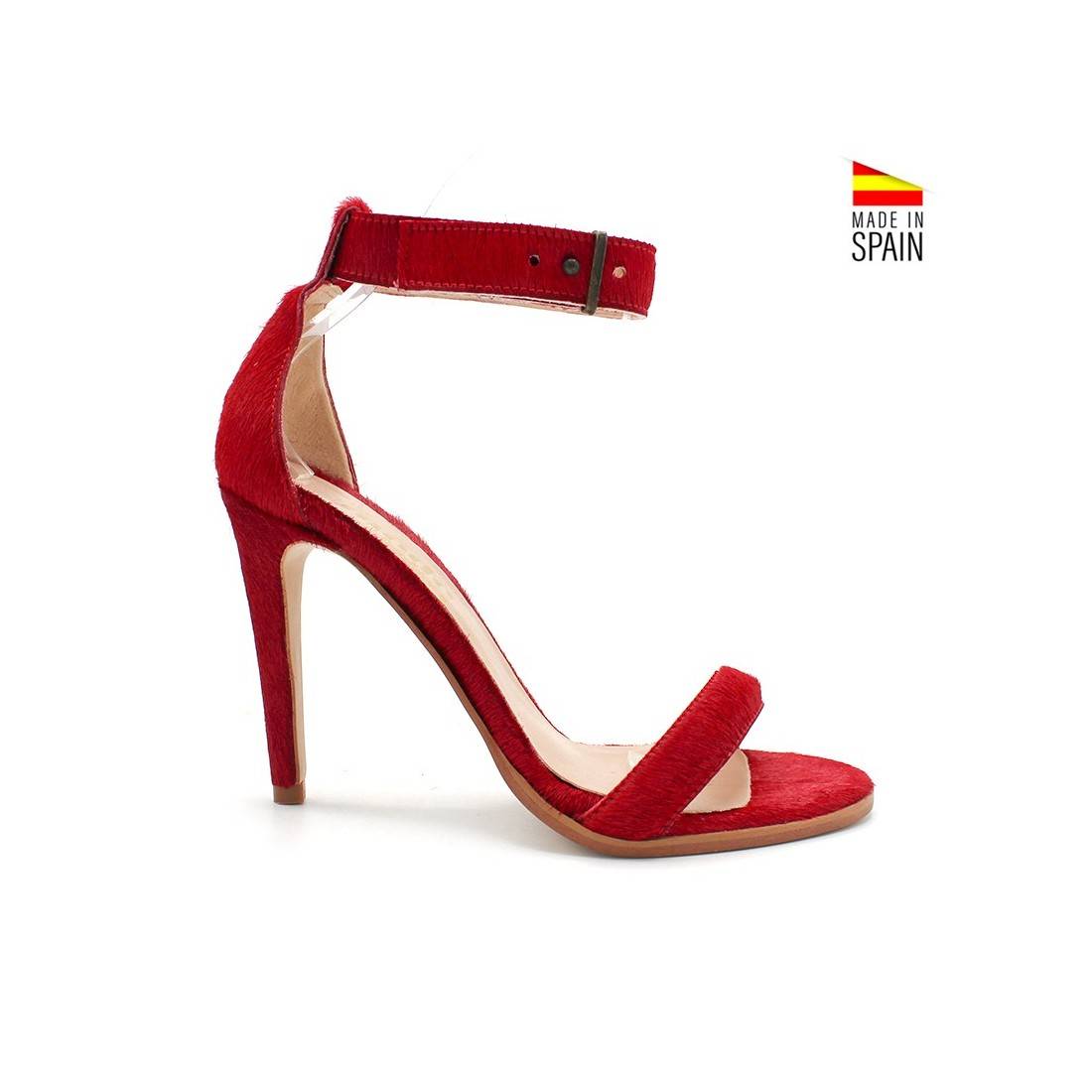 Sandalias de tacón alto Rojas de pelo - Outlet