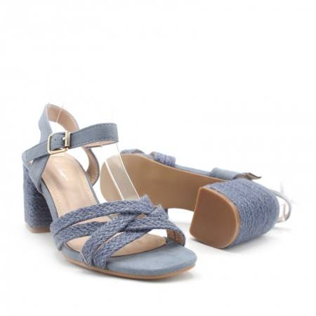 Sandalias con Tacón de Esparto color Azul - Verano 2022