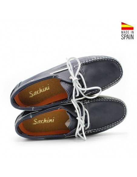 zapatos náuticos de piel para hombre