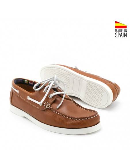 zapatos náuticos de piel para hombre