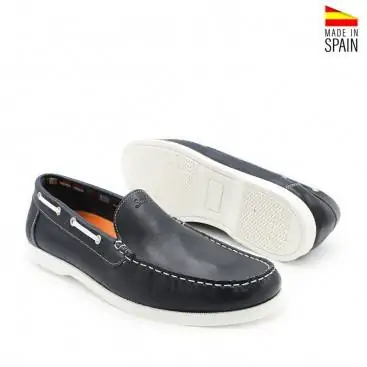 mocasín piel hombre azul marino
