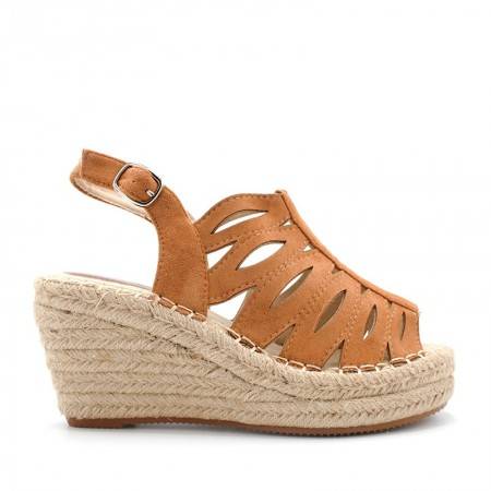 Sandalias Camel con Cuña de Esparto - Verano 2022