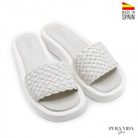 Chancla japonesa blanca trenzada - PURAVIDA 2022