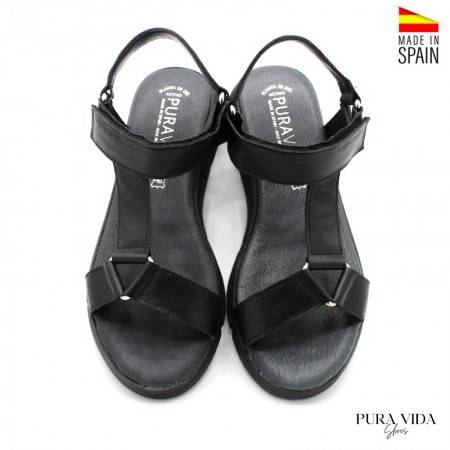 Sandalias de Velcro para Mujer estilo deportiva Negras
