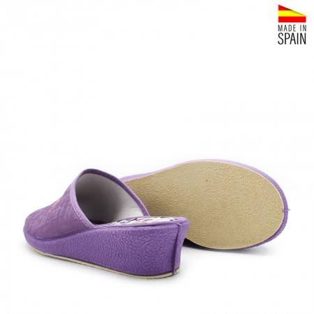 Zapatillas Casa con Cuña Mujer de Verano color Morado