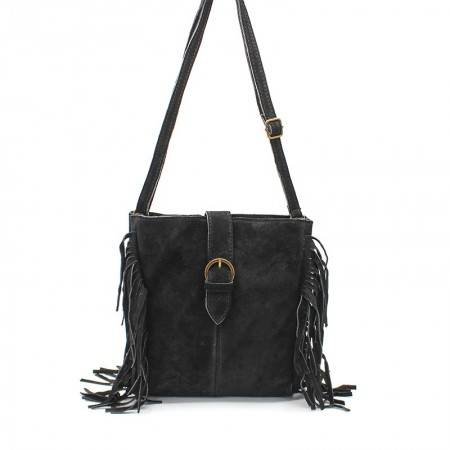 Bolsos de Piel para Mujer color Negro con Flecos