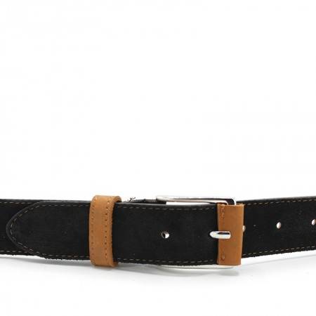 CINTURÓN HOMBRE PIEL SERRAJE NEGRO