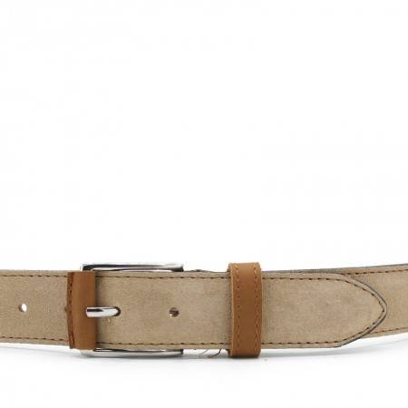 CINTURÓN HOMBRE PIEL SERRAJE beige