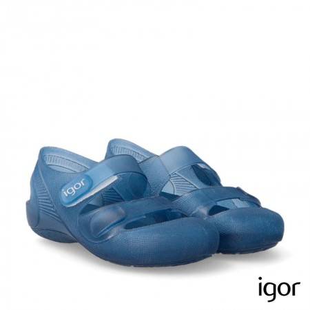 SANDALIAS DE GOMA DE PISCINA COLOR AZUL - MARCA IGOR