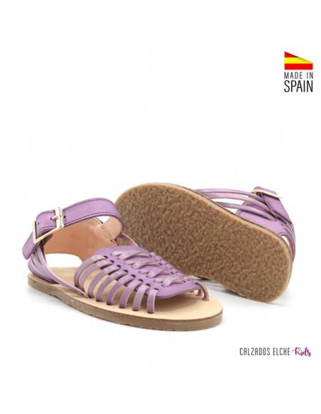 sandalias tiras piel