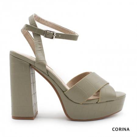 sandalia con plataforma verdes