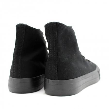 botines hombre lona negra