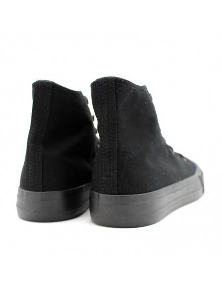 botines hombre lona negra