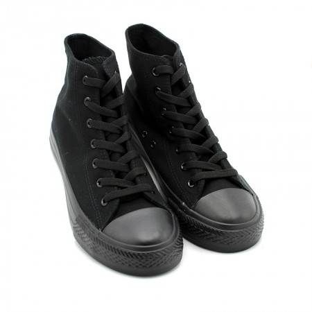 botines negros de lona