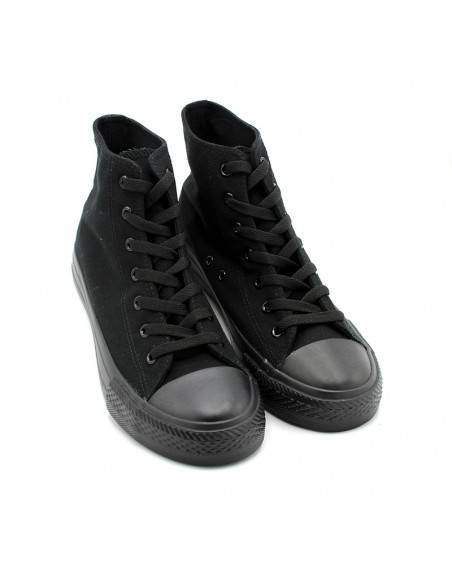 botines negros de lona