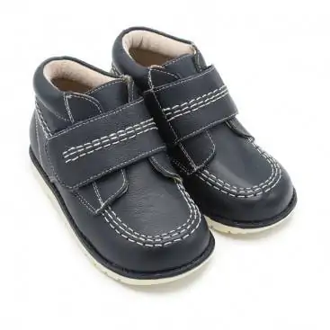 botin escolar piel azul marino